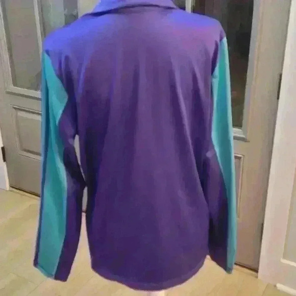 Adidas Climalite 1/4 Zip Purple/Aqua Pullover - Picture 2 of 4
